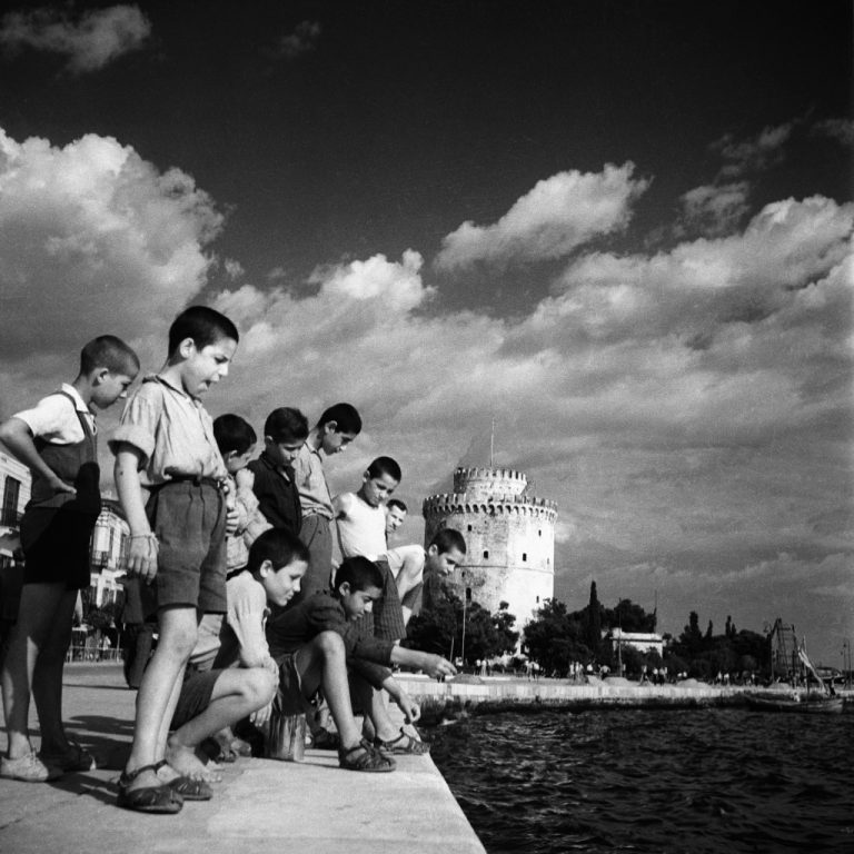 historische Schwarzweissaufnahme, Strandpromenade, Weisser Turm, Thessaloniki